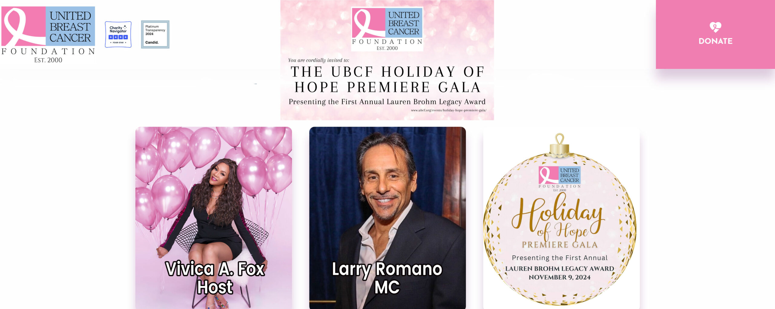 United Breast Cancer Foundation Holiday Gala Banner